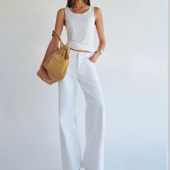 Reformation White Denim Pants